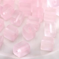 DIY 2-4mm Barbie pink frosted glass cube beads for handmade bracelets and necklaces - Pink Frosted Cube Bead (#19)