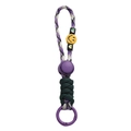 Portachiavi viola con blocchi smiley, paracord intrecciato e anello a molla in metallo - Stile #03 (Circa 14cm)