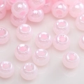 Pink 2-4mm glass beads with pearlescent finish for DIY jewelry bracelets and necklaces - Pink Pearlescent Round Bead (#21)