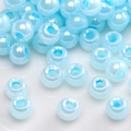 Perline di vetro blu chiaro cangianti con finitura perlata per gioielli fai-da-te - Stile #18 4mm Perline Piatte Iridescenti (10g/Pack)
