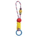 Portachiavi intrecciato a mano con perline smiley e cuore in colori vivaci assortiti - Stile #06 (Circa 14cm)
