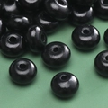 Polished black round wooden beads for DIY jewelry making and handmade necklaces - Round Bead (#25 Style)