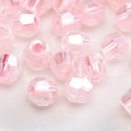 2-4mm Barbie pink faceted glass seed beads with iridescent finish for DIY jewelry - Pink Polarized Faceted Bead (#26)
