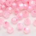 Pink iridescent faceted glass seed beads for DIY handmade jewelry and craft making - Pink Multi-faceted Loose Bead (#28)