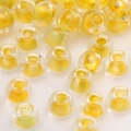 Polished transparent glass beads with yellow core for DIY jewelry and bracelet making - Transparent Shell Yellow Core Beads (#23)