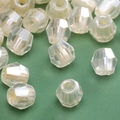 2-4mm στρογγυλές μπεζ γυάλινες χάντρες με πέρλα φινίρισμα για χειροποίητα κοσμήματα - Πολυεδρικά γαλακτερά λευκά σχέδια (25 σχέδια) / 4mm (10g/πακέτο, περίπου 140 τεμάχια)