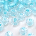 Perline di vetro sfaccettate azzurre per gioielli fai-da-te con superficie lucida - Stile #26 4mm Perline Sfaccettate a Foro Grande (10g/Pack)