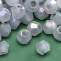 Faceted light blue frosted glass beads with AB aurora coating for DIY jewelry making - Faceted Bead (#31 Style)