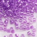 Lila Glasperlen mit Silbereinzug für handgefertigten DIY-Schmuck und Ketten - Lila Silber gefütterter Kern