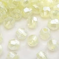 2-4mm vibrant orange faceted glass seed beads with iridescent AB coating for DIY jewelry - Light Yellow Iridescent Faceted Beads (#29)
