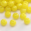 2-4mm vibrant orange glass seed beads with a smooth polished finish for DIY jewelry - Bright Yellow Glossy Solid Beads (#31)