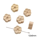 Perles en bois naturel en forme de fleur 12x6mm pour la création de bijoux DIY - Petite Fleur de Prunier en Buis