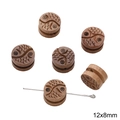 Gesneden houten kralen 12x8mm met dubbel vispatroon voor doe-het-zelf sieraden - 12x8mm / Dadelhout Bagua Vis