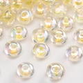 Flat round AB champagne orange glass seed beads for DIY jewelry making and crafting - Gold Champagne Iridescent Rondelle Beads (#40)