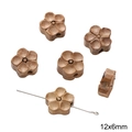 Natuurlijke wengé houten kralen in bloemvorm voor DIY sieraden maken, 12x6 mm - 12x6mm / Dadelhout Kleine Pruimenbloesem