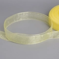 Durchscheinendes zitronengelbes Organzaband auf Rolle für DIY-Bastelarbeiten und Haarschmuck - 20mm / Gelb
