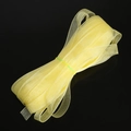 Ruban d'organza en mousseline jaune pâle 1cm pour le bricolage et les accessoires de cheveux - 18m/Rouleau / Jaune