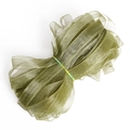 Ruban organza vert olive de 1cm avec texture métallique pour accessoires cheveux DIY - 18m/Rouleau / Vert olive