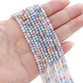 Cuentas de vidrio facetado 3mm colores macaron para creación de joyas hechas a mano - 3mm, Agujero aprox. 0,5mm, 36cm/Tira, aprox. 120 cuentas / Azul Polvo Menta
