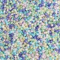 Pastelkleurige glazen kralen in munt, roze, crème, lila en hemelsblauw voor DIY-sieraden - Macarons