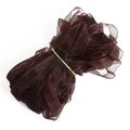 Rouleau de ruban de soie mousseline marron foncé translucide pour bricolage et coiffure - Café Foncé