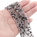 3mm faceted glass beads in gray and black tones for DIY jewelry making and bracelets - 3mm, Hole approx 0.5mm, 36cm/Strand, approx 120 Beads / Starry River
