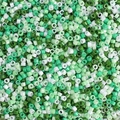 Mix van groene en witte cilindrische glaskralen voor handgemaakte DIY sieradenprojecten - Groen Systeem