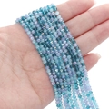 Mix of 3mm blue and purple faceted glass crystal beads for DIY jewelry making - 3mm, Hole approx 0.5mm, 36cm/Strand, approx 120 Beads / Heart of Cloud Ocean