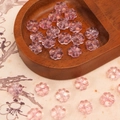 Perline a fiore in vetro rosa traslucido per gioielli DIY e accessori capelli - Anguria Rosa