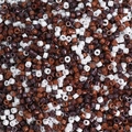 DIY glazen rocailles in wit, roodbruin en dieppaars zwart voor handgemaakt - Koffiekleuren