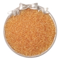 Transparente bernsteinfarbene Glasperlen für DIY-Schmuck in einer silbernen Schale - Wachsgelb / 2mm Loch 0.8mm 10g/Packung 660Stück