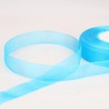 Hemelsblauw semi-transparant organza lint voor doe-het-zelf handwerk en haaraccessoires - Pauwblauw