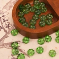 Perline di vetro a quadrifoglio verde traslucido per gioielli fai da te vintage - Verde Smeraldo