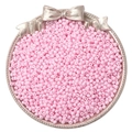 DIY craft supplies pink seed beads in a decorative metal tray for jewelry making - Pink