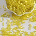 Bright yellow glass bugle beads for DIY jewelry making and handicraft accessories - 15g/Pack (Approx. 300 Pcs) / Yellow