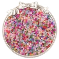 Perline di vetro smerigliato colorate in un vassoio decorativo per gioielli fai da te - 3mm / Motivi Misti Casuali