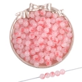 Perles en verre dépoli rose dégradé pour création de bijoux DIY avec finition mate et trous percés - Env. 50 Pièces/Paquet (8mm) / Dégradé Rose Pêche (#50)