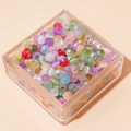 Colorful DIY glass seed bead kit in a transparent storage box for handmade jewelry - 4mm (Aperture approx. 1mm, 450g/Pack, approx. 6750 Pcs) / Mixed Random