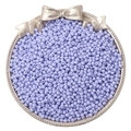 Bulk lavender glass seed beads for DIY jewelry making in a decorative silver tray - Lavender