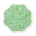 Pale green cat eye glass seed beads for DIY jewelry making in a white flower bowl - 4mm (450g/Pack, Approx. 6700 Pcs) / Grass Green