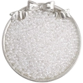 Perles de rocaille transparentes 4mm pour bijoux DIY disposées sur un plateau en argent - 4mm (Ouverture Environ 1mm) / 10g/Paquet(env. 160 pièces) / Blanc (DJ1)