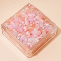 DIY glass beads in gradient pink and orange with aurora finish in a square box - 4mm (Aperture approx. 1mm, 450g/Pack, approx. 6750 Pcs) / Peach Blossom Mixed