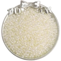Perles de rocaille crème 4mm irisées pour bijoux DIY dans un plateau argenté à nœud - 4mm (Ouverture Environ 1mm) / 10g/Paquet(env. 160 pièces) / Beige(DJ2)