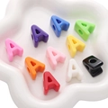 Colorful acrylic letter A beads for DIY jewelry making and handmade accessories - Letter A / 10 Pieces Pack / Random Mixed Colors