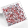 Blue and red nebula glass beads for jewelry making stored in a clear square box - 50 Pieces / Color 07# 8mm