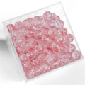 Pink translucent jelly beads with gold foil inclusions for DIY jewelry making - 50 Pieces / Color 08# 8mm