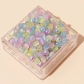 Bunte Pastell-Glasperlen Mix in quadratischer Box für DIY-Schmuckherstellung und Basteln - 4mm (Öffnung ca. 1mm, 450g/Packung, ca. 6750 Stk.) / Macarons