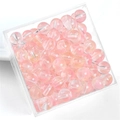 Pink translucent jelly glass round beads in a plastic box for DIY jewelry making - 50 Pieces / Style 11 (8mm)