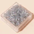 6mm Regenbogen AB Acrylperlen in Klarsichtbox für DIY Schmuckherstellung - 4mm (Öffnung ca. 1mm, 450g/Packung, ca. 6750 Stk.) / Grau