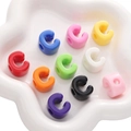 Colorful C-shaped acrylic beads set with glossy finish for DIY jewelry and phone chain making - Letter C / 10 Pieces Pack / Random Mixed Colors